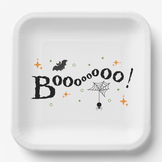 Niedliche boooo-Halloween-Party-Papierplatte Pappteller (Vorderseite)