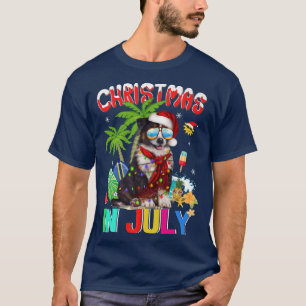 Niedliche Border Collie in Weihnachtsmannmütze Son T-Shirt