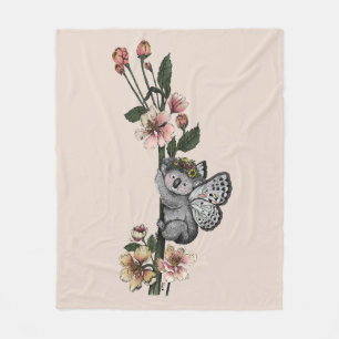Niedliche botanische Koala Beary Watercolor Illust Fleecedecke