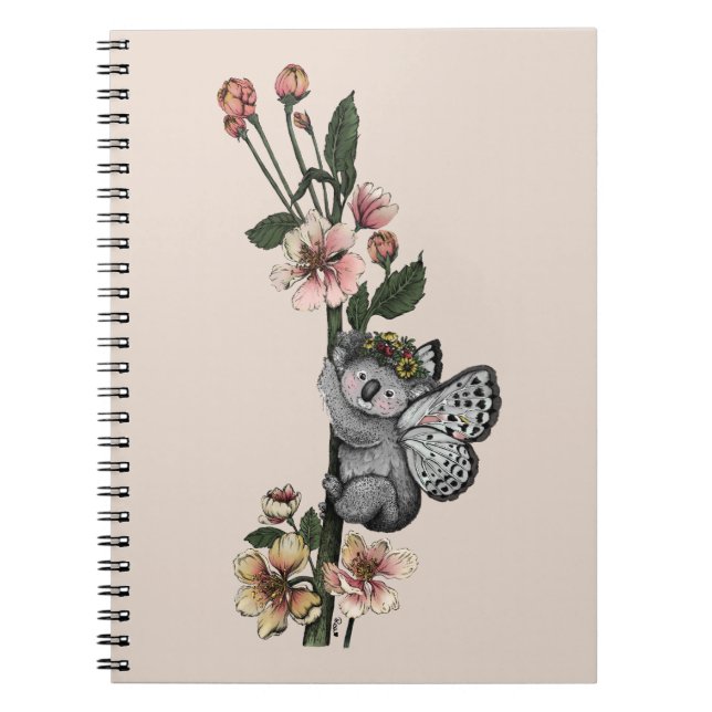 Niedliche botanische Koala Beary Watercolor Illust Notizblock (Vorderseite)