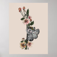 Niedliche botanische Koala Beary Watercolor Illust