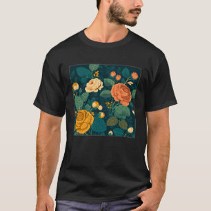 Niedliche botanische Rose Illustration Schöne Blum T-Shirt
