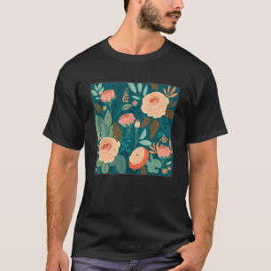 Niedliche botanische Rose Illustration Schöne Blum T-Shirt