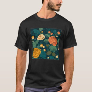 Niedliche botanische Rose Illustration Schöne Blum T-Shirt