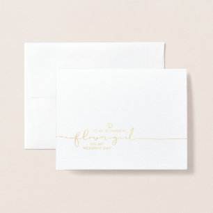 Niedliche Botschaft an mein Blumenmädchen Folienkarte