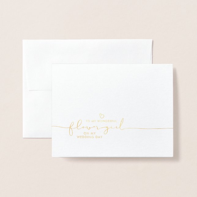 Niedliche Botschaft an mein Blumenmädchen Folienkarte (Vorderseite mit Umschlag)