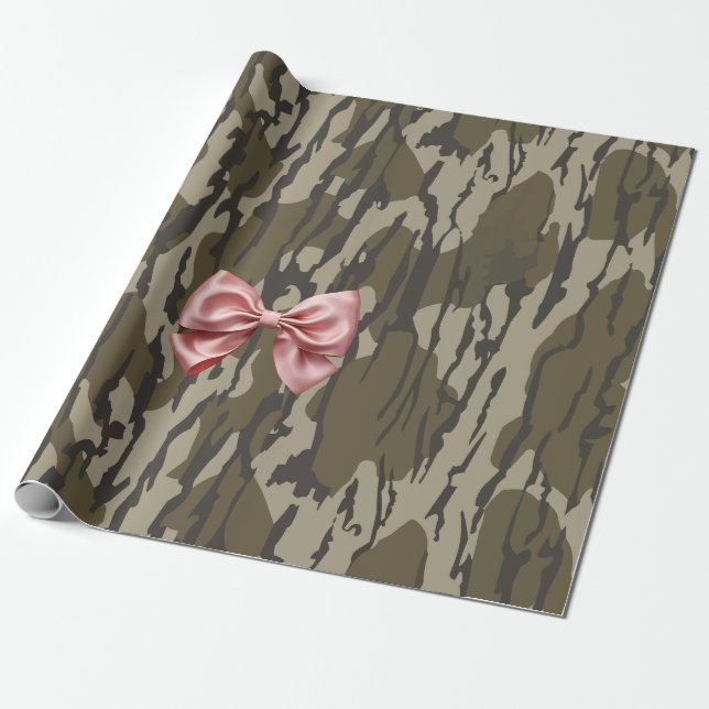 Niedliche Bottomland-Camouflage Ästhetisch Rosa Ri Geschenkpapier (Ungerollt)