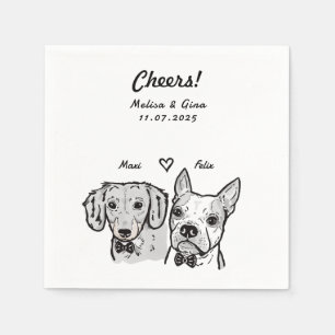 Niedliche Bow Krawatte Dackel Boston Terrier Dog W Serviette