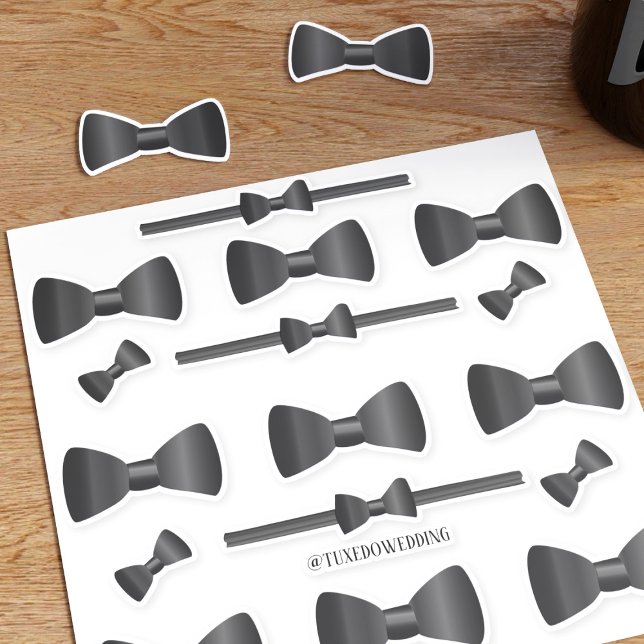 Niedliche Bow-Krawatte, kundenspezifisch geschnitt Aufkleber (Stick a bow tie on things! Great for wedding favors)