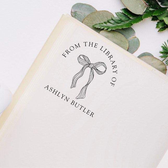 Niedliche Bow Personal Library Book Briefmarke Gummistempel (Von Creator hochgeladen)