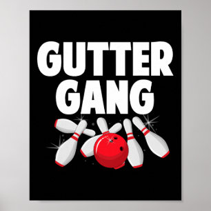 Niedliche Bowling-Gestaltung für Männer Frauen Kin Poster