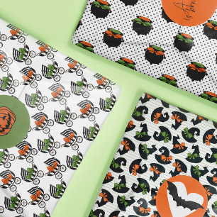 Niedliche Bows Hexchy Halloween Kinderduschmuster Geschenkpapier Set