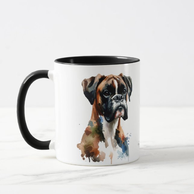 Niedliche Boxer-Wasserfarbe Tasse (Links)
