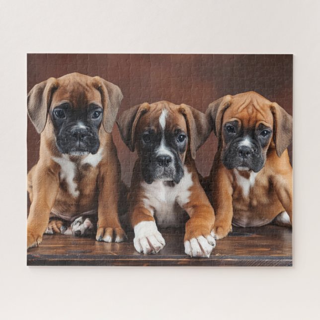 Niedliche Boxerwelpen Puzzle (Horizontal)