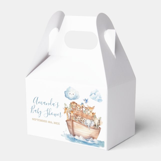 Niedliche Boy Noah's Ark Baby-Dusche Geschenkschachtel (Vorderseite)