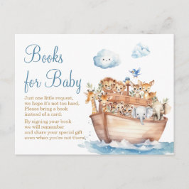Niedliche Boy Noah's Ark Baby Shower Books für Bab Postkarte