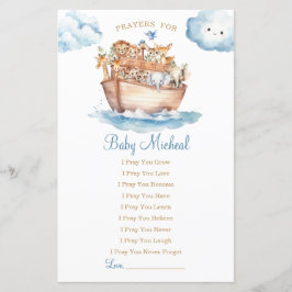 Niedliche Boy Noah's Ark Baby Shower Gebete für Ba