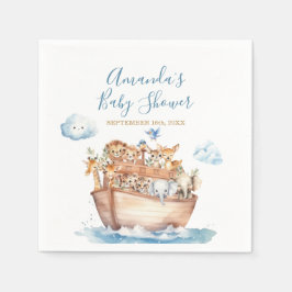 Niedliche Boy Noah's Ark Cloud Baby Dusche Serviette