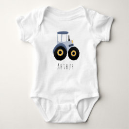 Niedliche Boys Blue Farm Traktor mit Name Baby Strampler