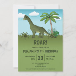 Niedliche Brachiosaurus Dinosaurier Kid's Geburtst Einladung