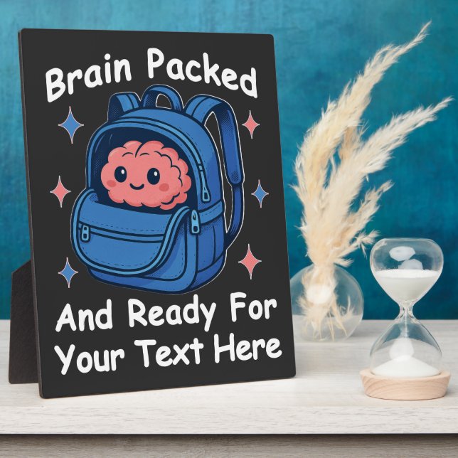 Niedliche "Brain Ready"-Version von Back-to-School Fotoplatte (Seite)