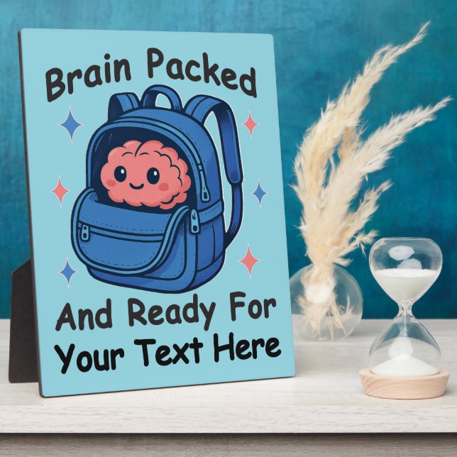 Niedliche "Brain Ready"-Version von Back-to-School Fotoplatte (Seite)