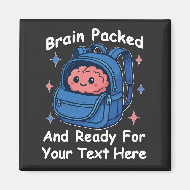 Niedliche "Brain Ready"-Version von Back-to-School Magnet (Vorne)