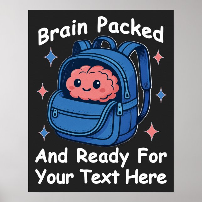Niedliche "Brain Ready"-Version von Back-to-School Poster (Vorne)