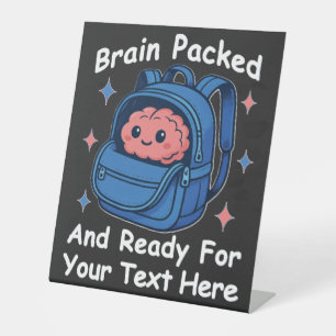 Niedliche "Brain Ready"-Version von Back-to-School Sockelschild