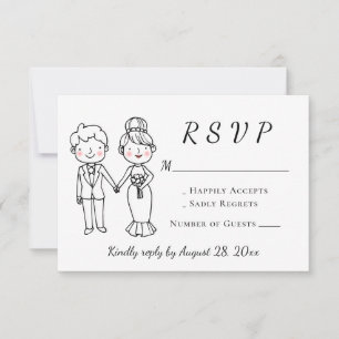 Niedliche Brauerei Schwarz-weiß Hochzeit RSVP