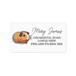 Niedliche braune Guinea Schweinefleisch Rücksendea Adressaufkleber