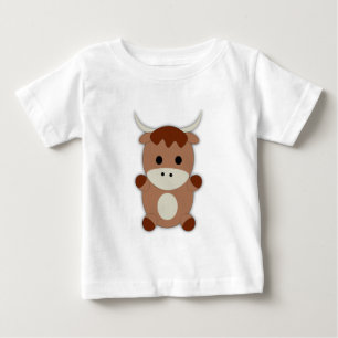 Niedliche Braune Kuh Baby T-shirt