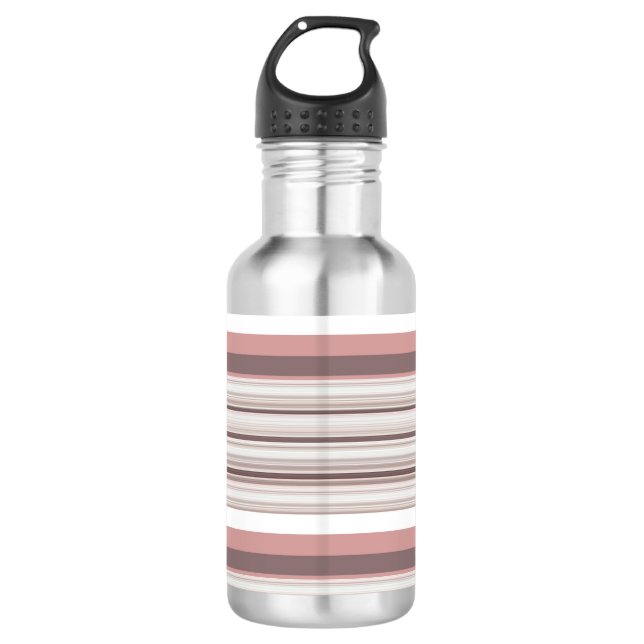 Niedliche, braune Streifen Edelstahlflasche (Vorderseite)