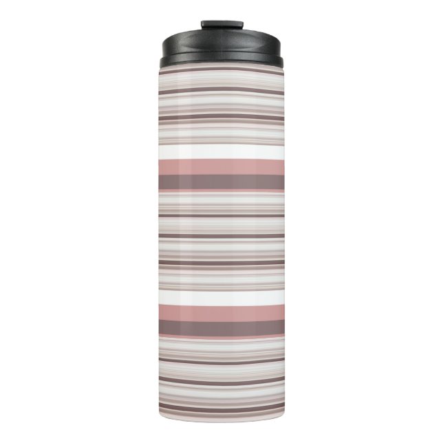 Niedliche, braune Streifen Thermosbecher (Vorderseite)