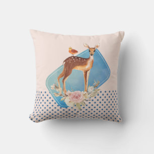 Niedliche Braune Wasserfarbe Hirsche Rustikale Ele Kissen