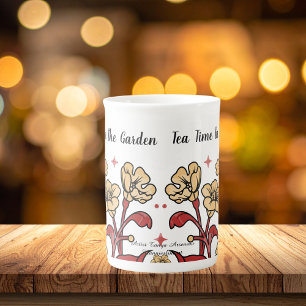 Niedliche Bräuner "TEE IN GARTEN" Prozellantasse