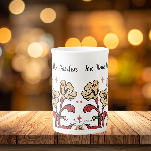 Niedliche Bräuner "TEE IN GARTEN" Prozellantasse (Von Creator hochgeladen)