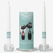 Niedliche Braut & Groom Lucky Black Cats Personali