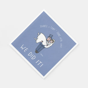 Niedliche Braut und Cartoon Groom Hochzeit Napkins Serviette