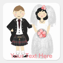 Niedliche Braut und Groom Scottish Wedding Theme