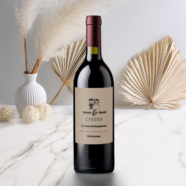 Niedliche Braut- und Kräuterweinflasche Weinetikett (Von Creator hochgeladen)