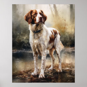 Niedliche Bretagne Dog Art Print Poster