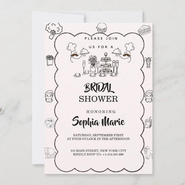 Niedliche Bridal-Dusche Einladung (Vorderseite)