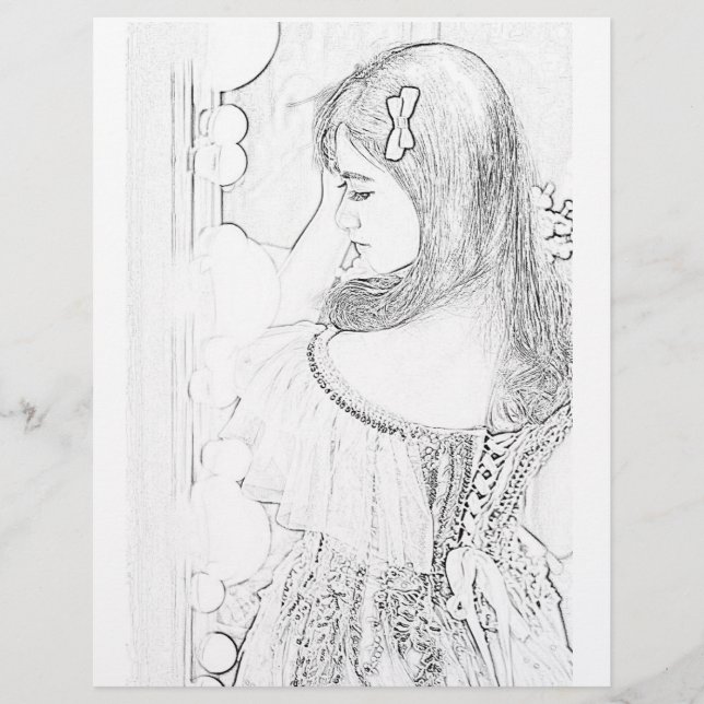 Niedliche Bride Girl-Farbseite (Vorderseite)