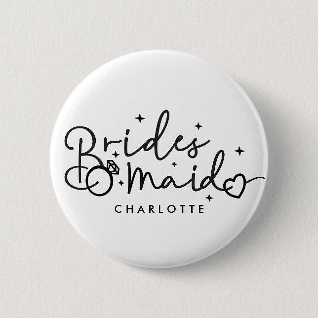 Niedliche Bridesmaid Script Wedding Party Button (Vorderseite)