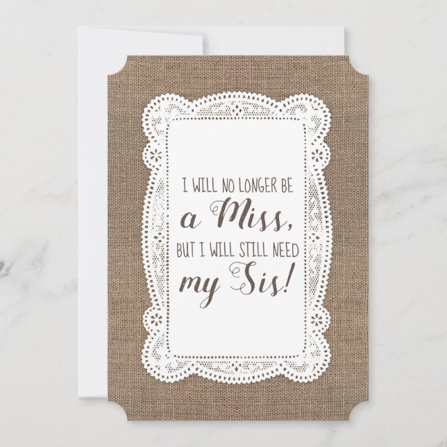 Niedliche Bridesmaid / Vorschlag für eine Trauzeug Einladung (Vorderseite)