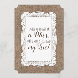 Niedliche Bridesmaid / Vorschlag für eine Trauzeug Einladung