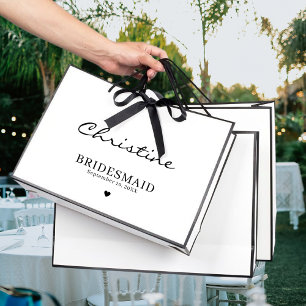Niedliche Bridesmaid Wedding Danke Ihnen Black & W Große Geschenktüte