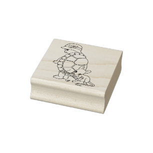 Niedliche Briefmarke von Turtle und Maus Gummistempel