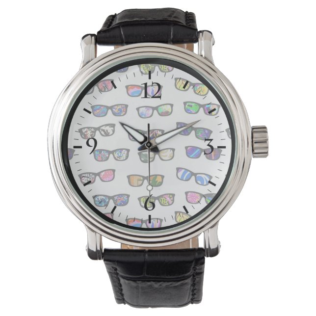 Niedliche Brillenmuster Armbanduhr (Vorderseite)